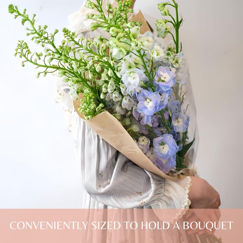 BBJ WRAPS Long Flower Bags for Bouquets, Large Flower Sleeves for Bouquets Supplies, Brown Bouquet Bags Flower Bar Supplies-50 Counts (4.7"x14"x22"L) - Image 5